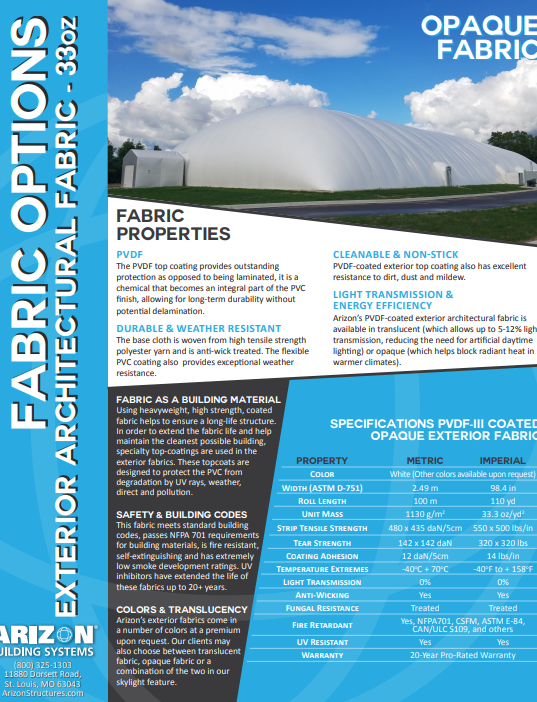 120' x 60' x 28' Arizon Building Systems Air Dome (Permanent Structure) - 7200 sqft. 60' x 120' - 28' - Image 4