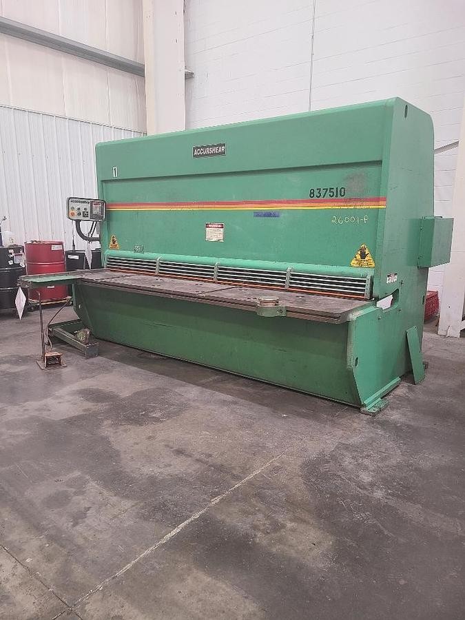 3/8" x 10' Accurshear #837510, 48" Power Back Gauge, squaring arm, loaded, 1998 - Image 1