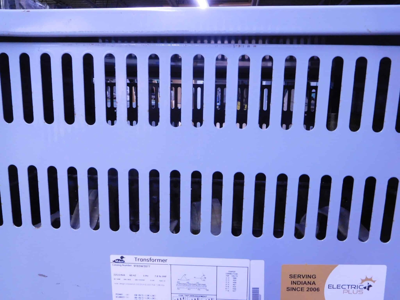 225 KVA 480 Primary, 208Y/120 Secondary, Midwest #9T83W3877, Dry-Type Distribution Transformer, 3PH - Image 9
