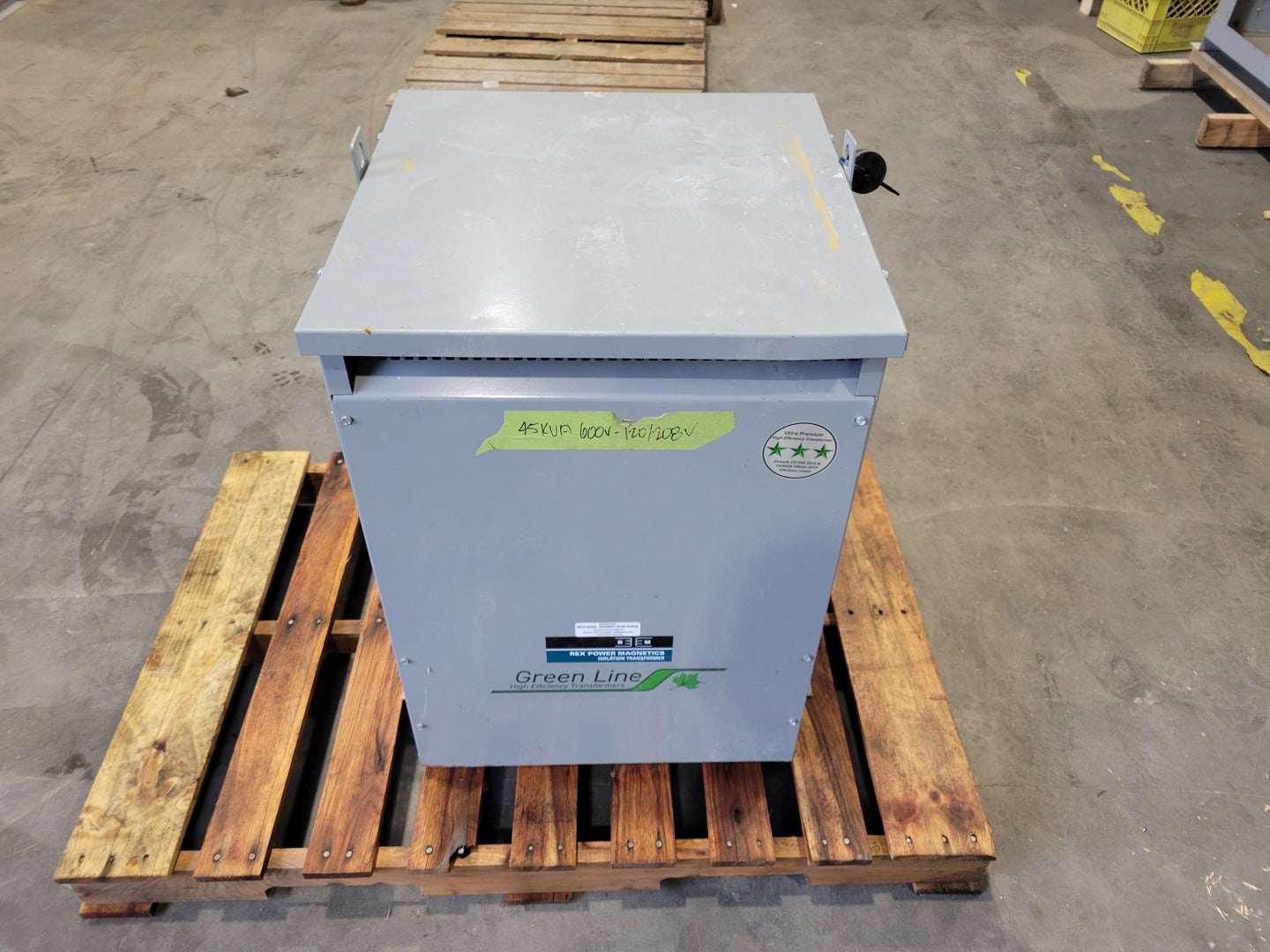 45 KVA 600 Primary, 208/120 Secondary, REX Power Magnetics #BA45J-M/Y1/Z3, Dry Type Transformer, Nema 3R - Image 1