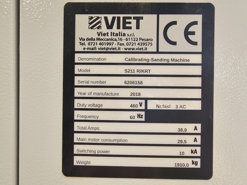 Viet #S211R/KRT, 43" Wide Belt Sander, 2018 - Image 2