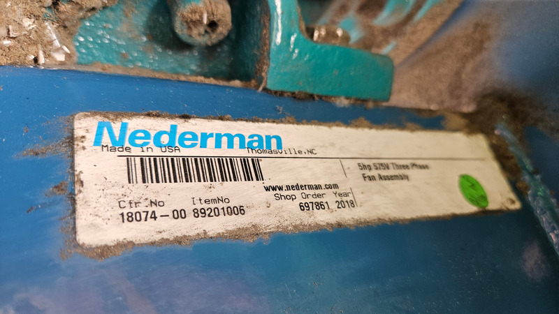 Nederman #S500, 5 HP Dust Collector Fan Assembly w/o filters, 2018 - Image 2