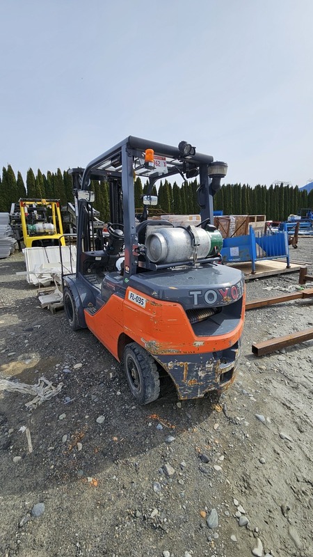 5,000 lb. Toyota #8FGU25, forklift, LPG, 180" lift, 3-stage mast, pneumatic tires, sideshift, 3,681 hours - Image 4