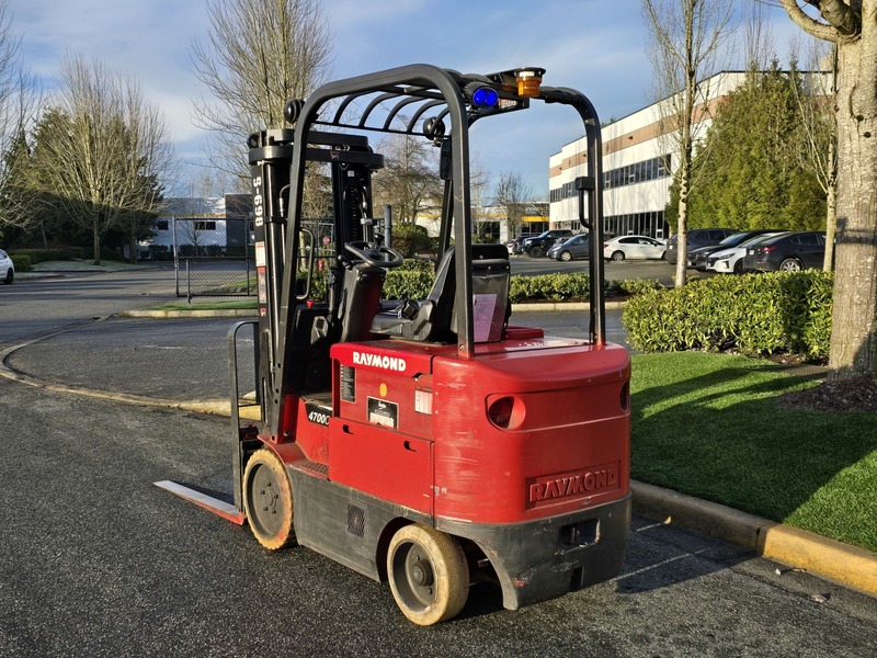 5,000 lb. Raymond #470-C50HMTT, forklift, electric, 189" lift, 3-stage mast, cushion tires, sideshift, 7,199 - Image 5