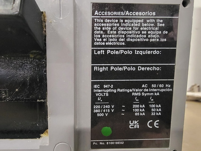 400 Amps, Siemens #HHJD63F400, 3 Pole, 600 Volts Molded Case Circuit Breaker w/ Trip Unit - Image 3