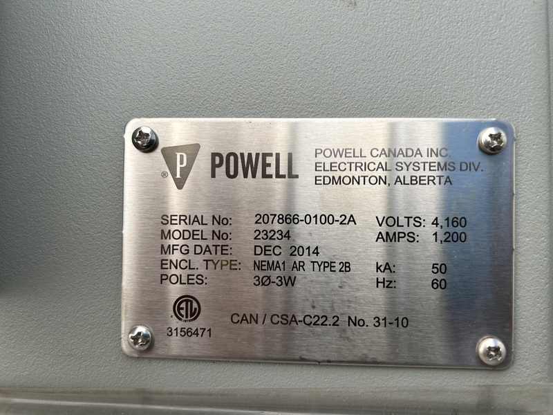 Powell #23234, 4160 Volt, 1200 Amps Arc Resistant Switchgear, 2014, new surplus - Image 2