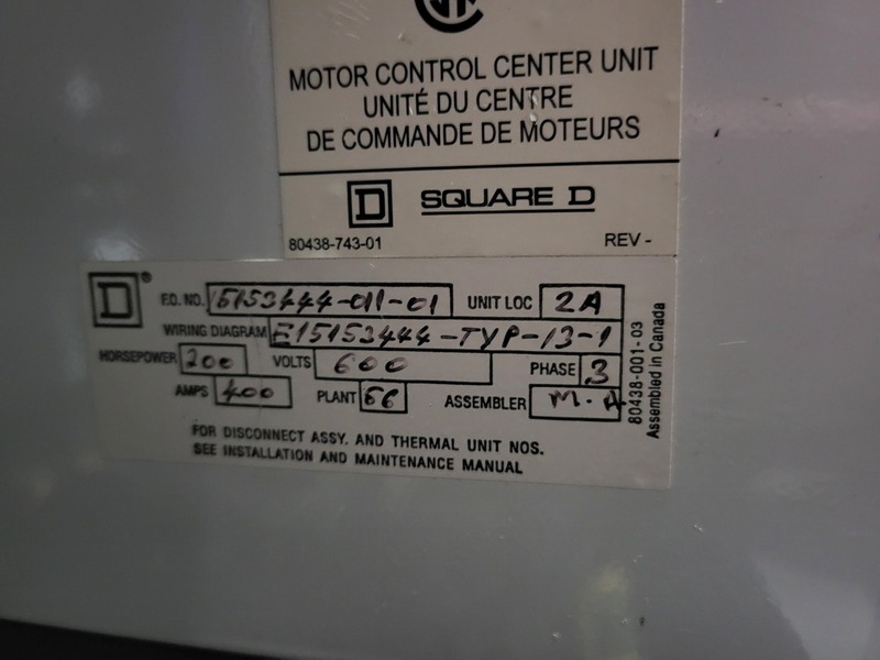 Square D #Model-6, motor control center mcc, 600 Volts, 3PH, 1200 Amps Bus (148 available) - Image 6