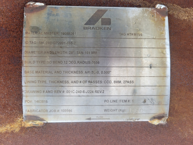Bradken #MK-240-GP2001-165-2, 28" Class 300 Flanged Pipe Reducer - Image 2