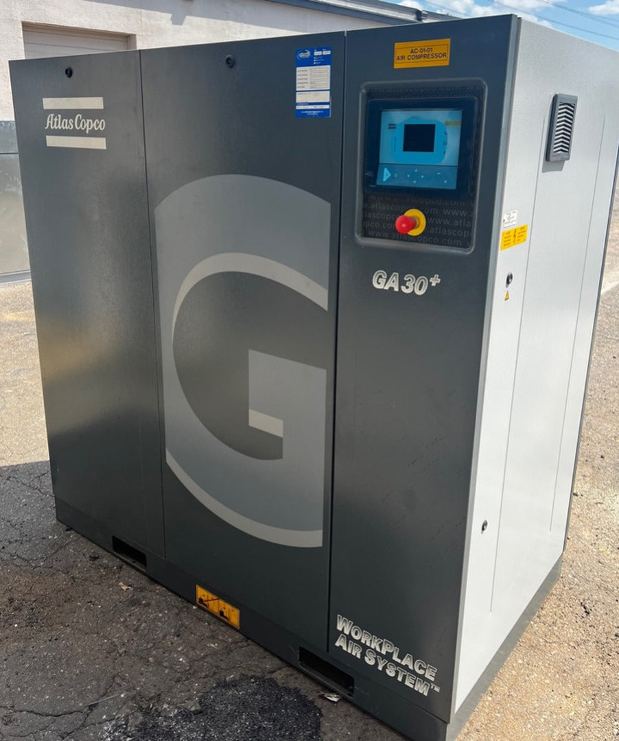 Atlas Copco #GA30, 40 HP, 214.2 cfm, 107 psi Air Compressor, 2015 (2 available) - Image 1