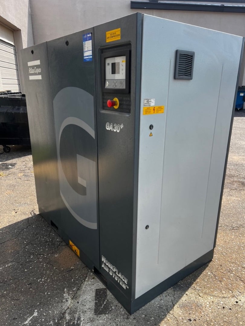 Atlas Copco #GA30, 40 HP, 214.2 cfm, 107 psi Air Compressor, 2015 - Image 1