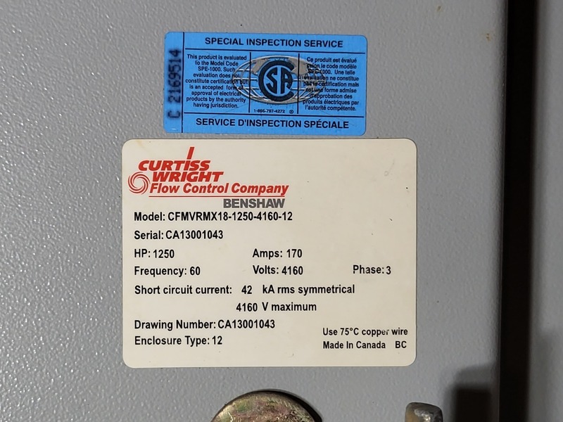 Benshaw #CFMVRMX18-1250-4160-12, 1250 HP, 4160 Volts, 170 Amps Medium Voltage Soft Starters - Image 2