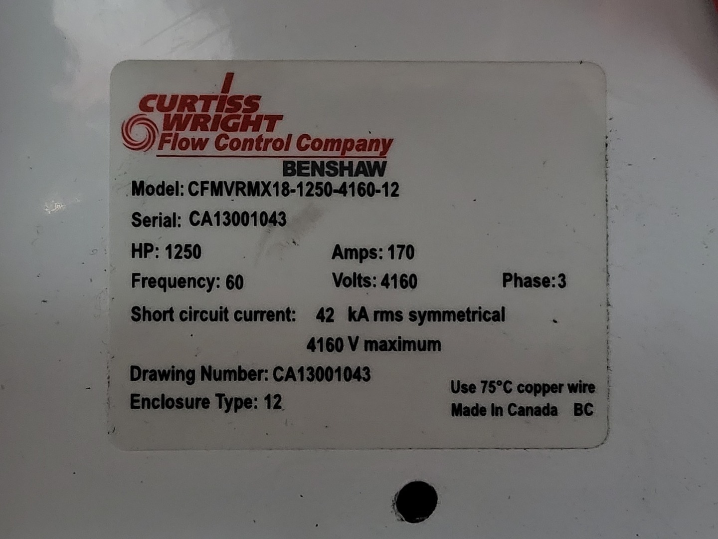 Benshaw #CFMVRMX18-1250-4160-12, 1250 HP, 4160 Volts, 170 Amps Medium Voltage Soft Starters - Image 10