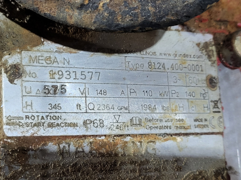 Grindex #8124.400-0001, 140 HP Submersible Drainage Pump Mega N Type - Image 2