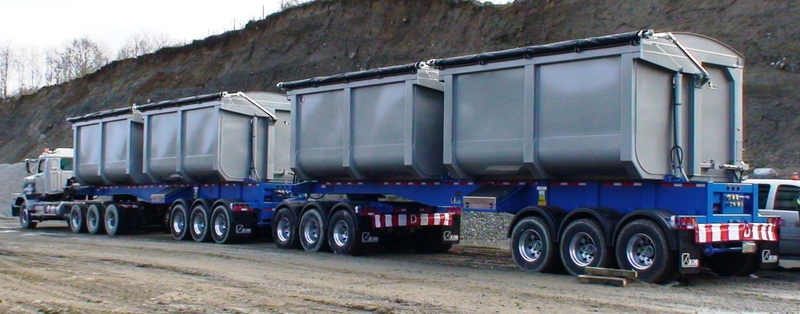 K-Line #6701-5, Side Dump A-Train Ore Transporter, 110 ton, dual powered road-train, 2011 - Image 1