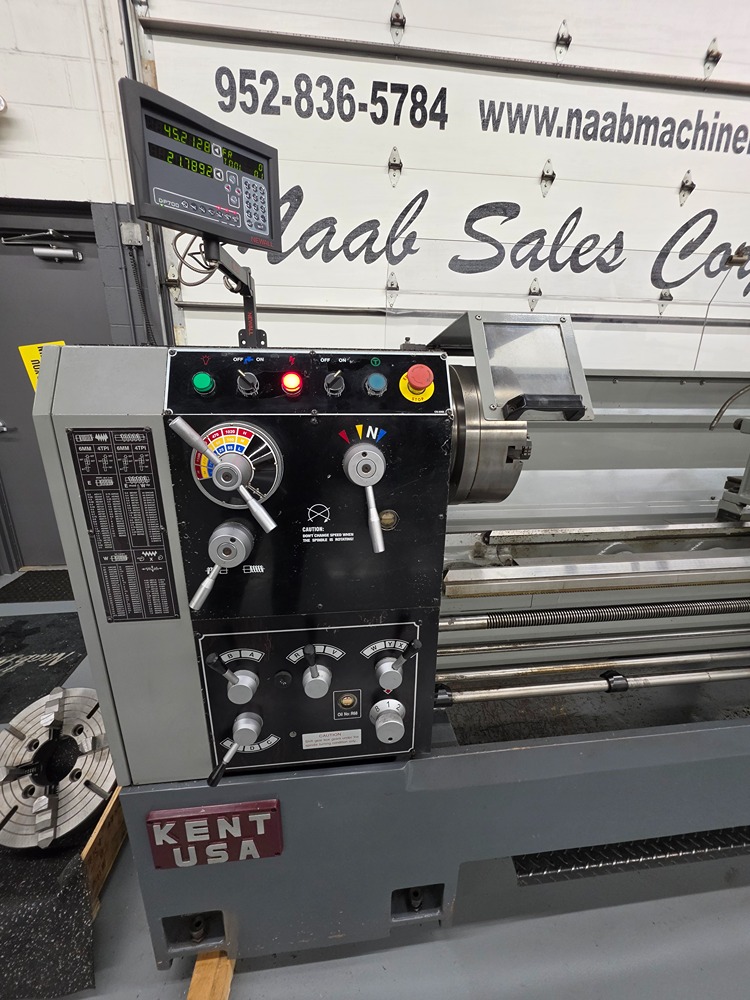 22" x 80" Kent #CS-2280, Precision Lathe, 14.2" socs, 30.7" swing over gap, 10.2" X, 12" 3-jaw chuck, 16" - Image 6