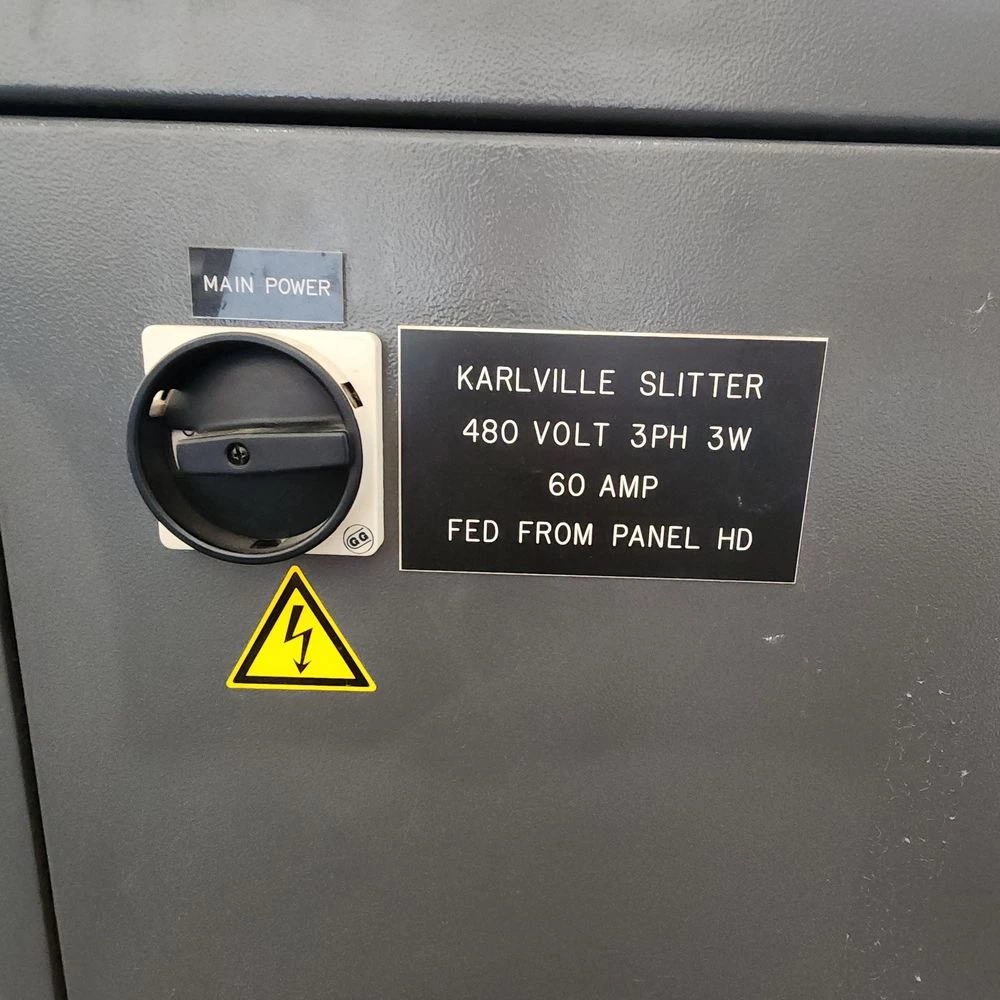Karlville #HS-Pro-1300, shrink sleeve slitter rewinder, 51.18" max web width, 500 m/min - Image 5