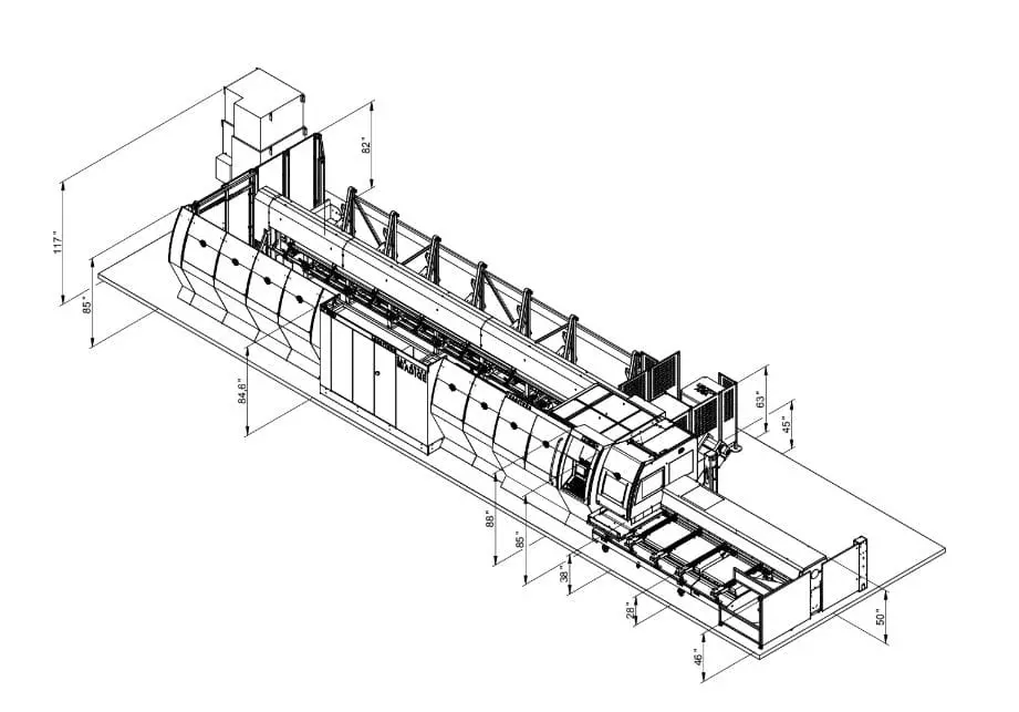 BLM #Adige-LT8, CNC tube laser cutting system, 2,000 watt, 8.5" max round tube, 27'10" max bar length, 2013 - Image 10