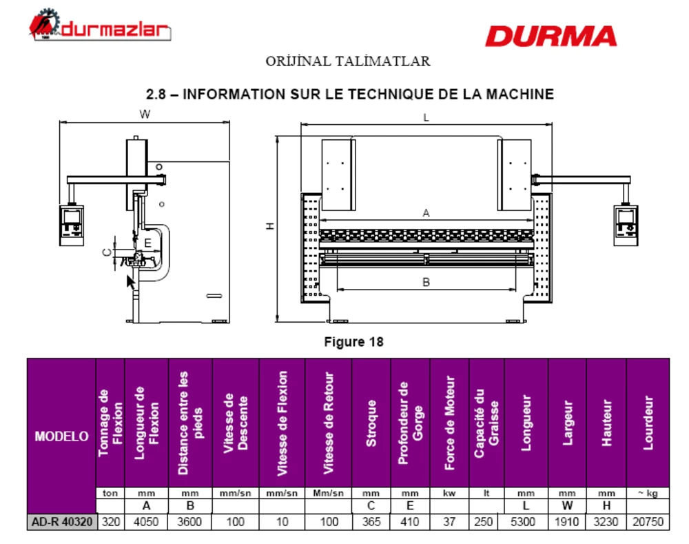 320 Ton, Durma #AD-R-40320, CNC hydraulic press brake, 13.2' overall, 141.73" between housing, Cybelec - Image 6
