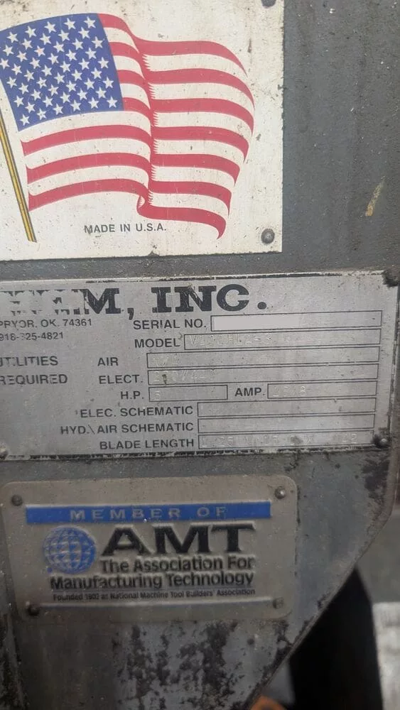 18" x 18" HEM #V100-HLA-3, vertical band saw, 18" throat, 45&deg; head tilt, 24" x 24" table, 2004 - Image 3
