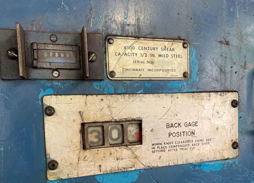 1/2" x 10' Cincinnati #Century, power squaring shear, push button control - Image 4