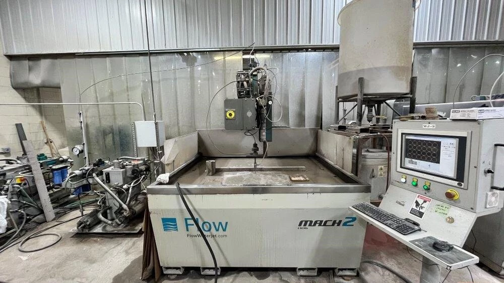 Flow #Mach-2-1313b, CNC waterjet cutting system, 4' x 4' table, 30 HP pump, 60,000 PSI, 2014 - Image 1