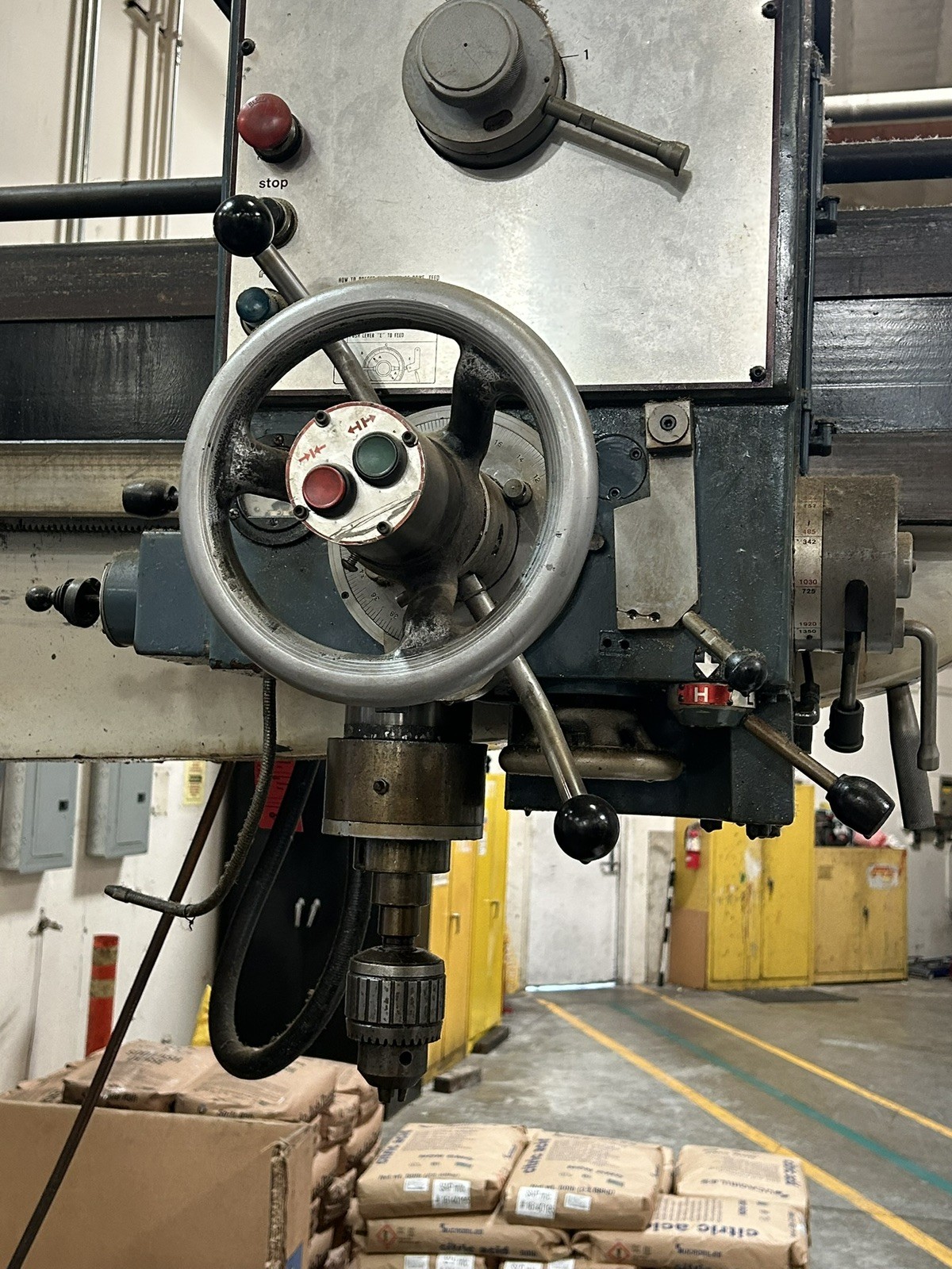 5' -13" Sharp #RD-1600, Radial Arm Drill, 49.6" spindle head travel, 7.5 HP, 1920 RPM - Image 7