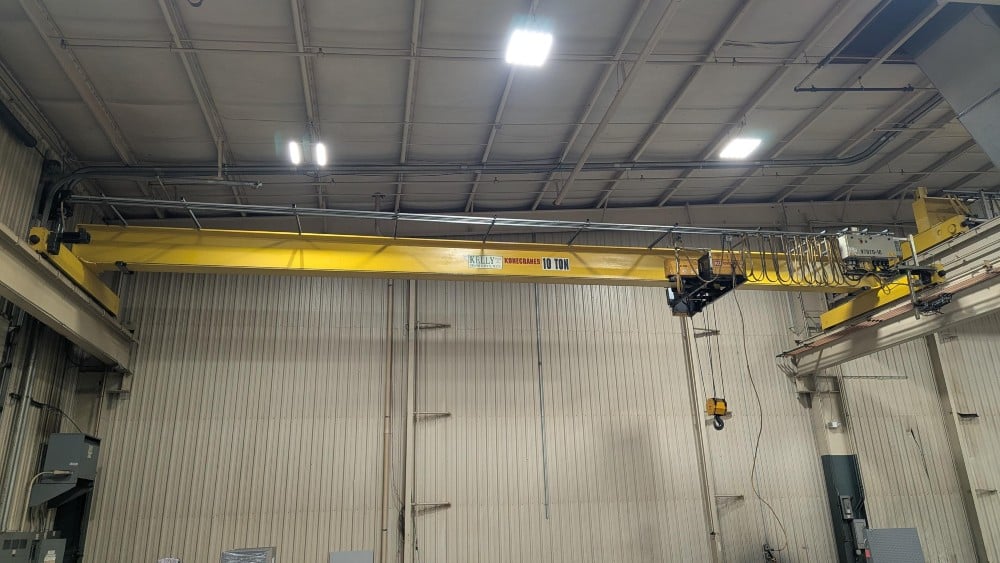 10 Ton, Kone, 45'0" Span, 26' Lift, Pendant Control, VFD Bridge & Trolley, 1997 [#2748] - Image 1