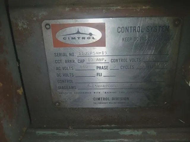 Cincinnati #205-12, Horizontal Milling Machine, variable-speed spindle, power table feeds, Cimtrol control - Image 4