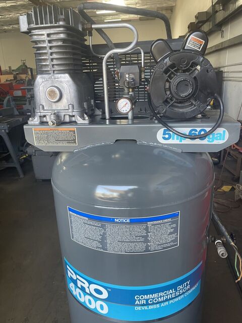 5 HP Devilbiss #PRO-4000, Vertical Air Compressor, 14 CFM, 175 PSI - Image 2