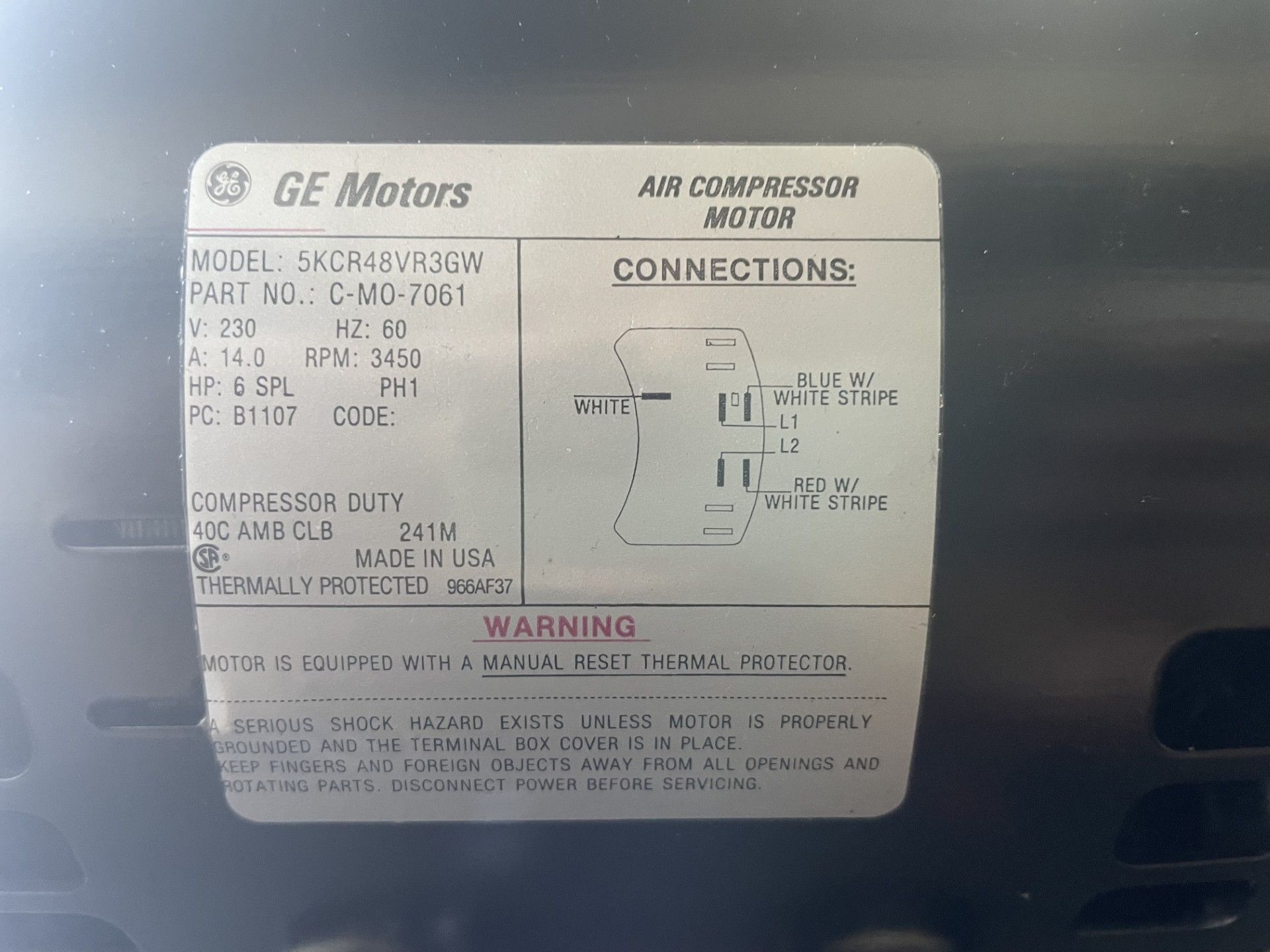 5 HP Devilbiss #PRO-4000, Vertical Air Compressor, 14 CFM, 175 PSI - Image 5