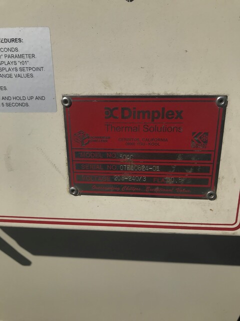 0.5 Ton, Dimplex Thermal Solutions #50AC, Chiller, 6000 BTUH, R-22, 20 GPM - Image 5