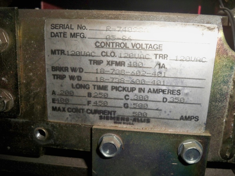800 Amps, Siemens-Allis, RLF-800, EO/DO - Image 3