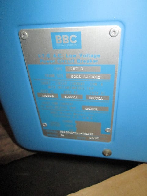 800 Amps, Brown Boveri, LKE-8, manually operated, drawout - Image 2