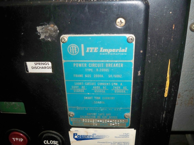 2000 Amps, ITE, K-2000S, electrically operated, drawout - Image 2