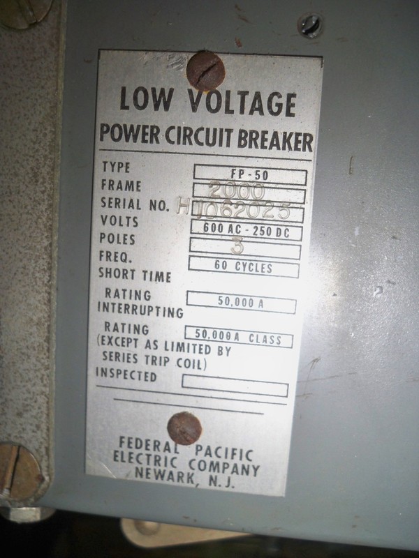 2000 Amps, Federal Pacific, FP-50, manually operated, FM - Image 2