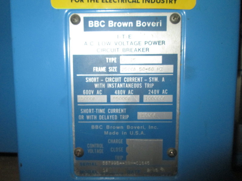 2500 Amps, Brown Boveri, LK-25, manually operated, drawout - Image 2