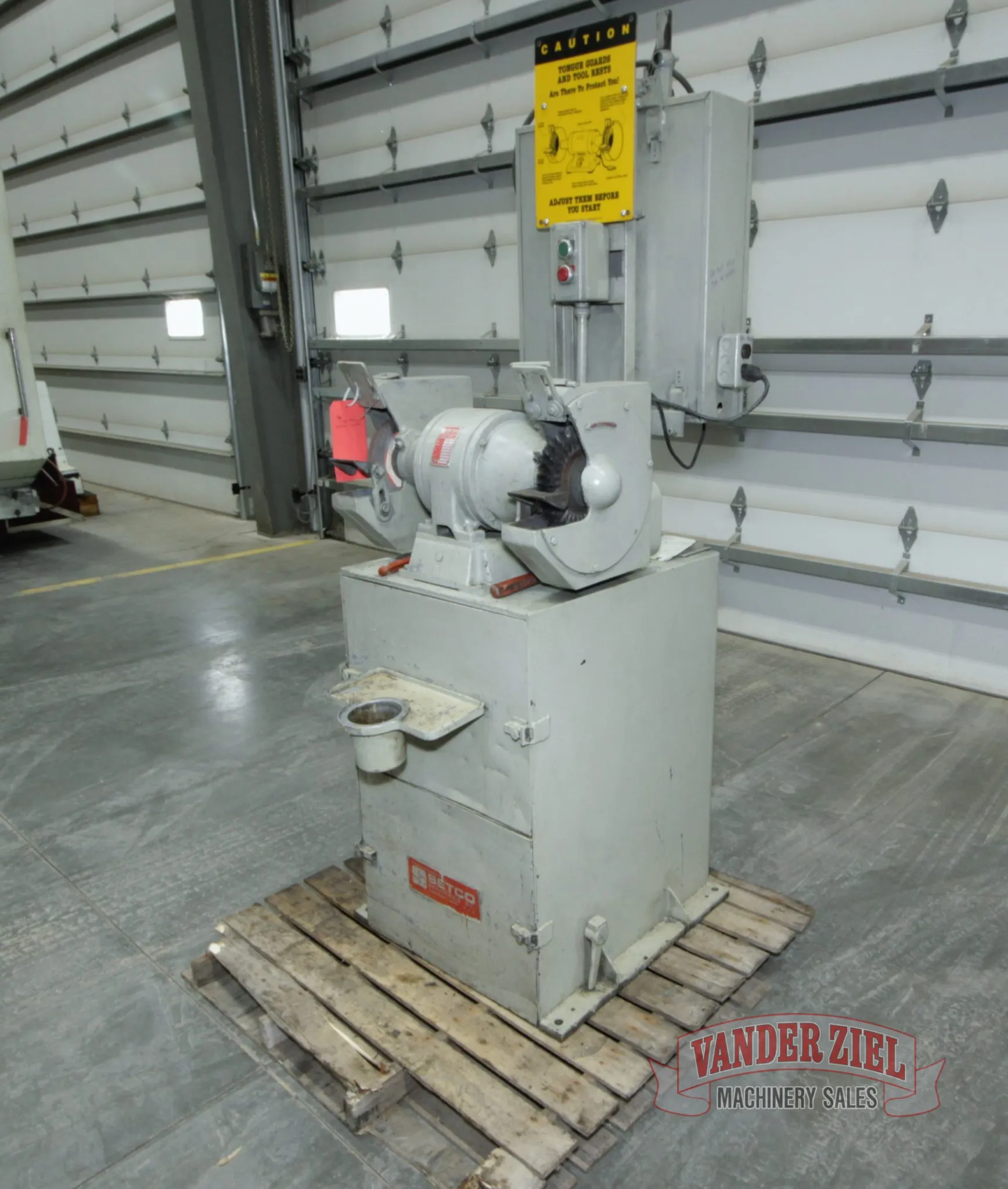 8" Setco #SPL, Double End Pedestal Grinder, 1 HP, 1800 RPM, 460 V., 3 Ph. - Image 4