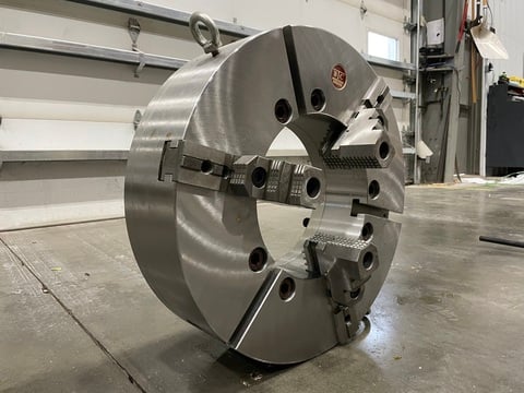 25" BTC 3-Jaw Scroll Chuck, 12.5" Bore, A1-20 Mount, Reversible Top Jaws, 2-Piece, NEW - Image 2