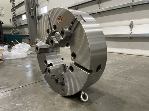 25" BTC 3-Jaw Scroll Chuck, 12.5" Bore, A1-20 Mount, Reversible Top Jaws, 2-Piece, NEW - Image 3
