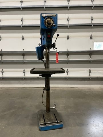 15" Rockwell Delta #15-655, Drill Press, 11" x 14" Table, 425-4700 RPM, 6" Quill Stroke - Image 1