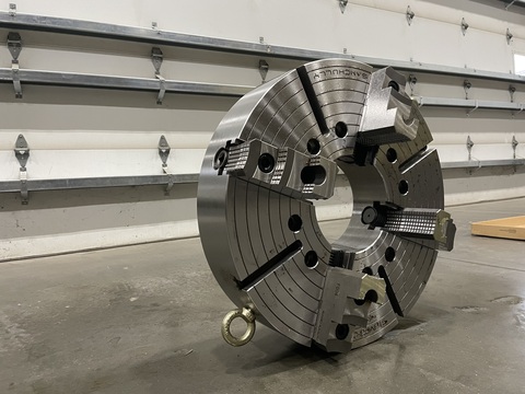 25" Samchully 4-Jaw Scroll Chuck, 8.5" Bore, A2-15 Mount, Reversible Top Jaws, 2-Piece, NEW - Image 2