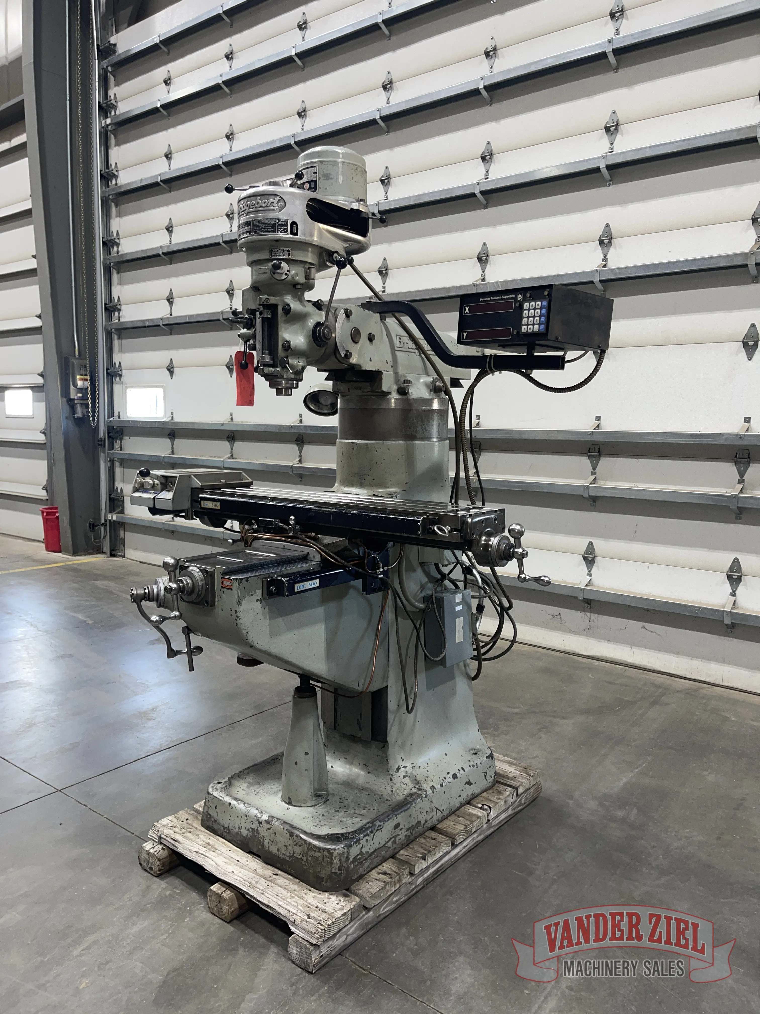 Bridgeport Step Pulley Vertical Knee Mill, 9" x 42" Table, 1 HP, R8, Powerfeed, 2-Axis digital read out, 4" - Image 2