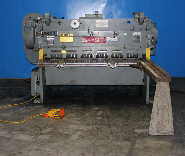 3/16" x 6' Lodge & Shipley #0306-AB, Power Shear, 60 SPM, 5 HP, 18" throat, 36" Back Gauge, autolube, air - Image 1