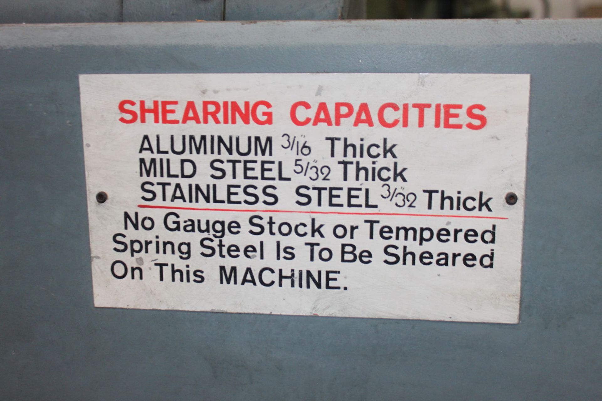 3/16" x 6' Lodge & Shipley #0306-AB, Power Shear, 60 SPM, 5 HP, 18" throat, 36" Back Gauge, autolube, air - Image 9