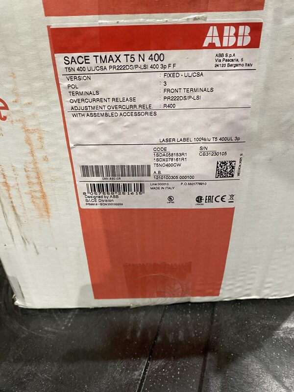 400 Amps, ABB, SACE Tmax T5N-400, new surplus - Image 2