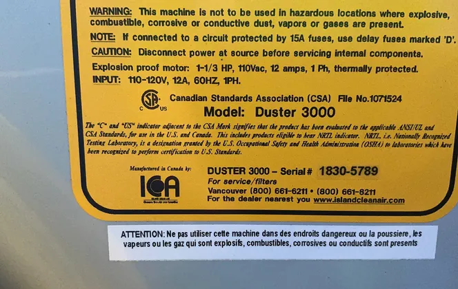 Duster 3000, Fume Control System (2 available) - Image 7
