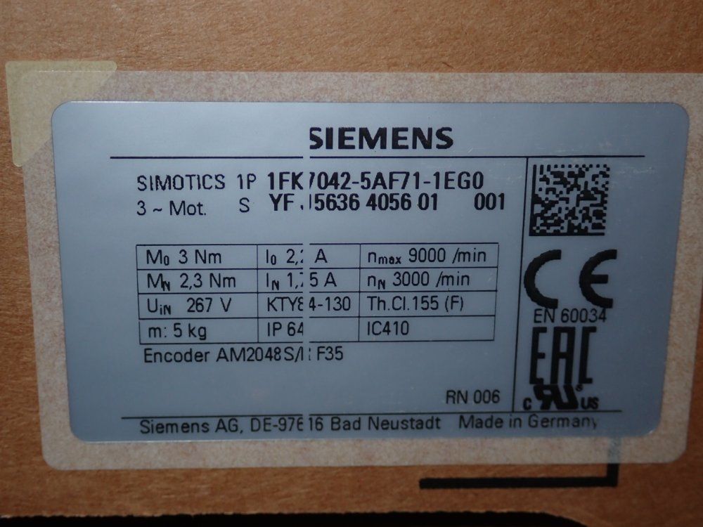Siemens #1FK7042-5AF71-1EG0, AC Servo Motor - Image 5