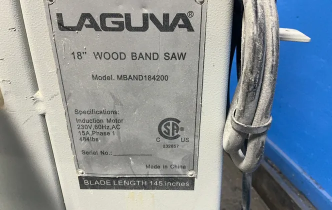 18" Laguna #MBAND184200, Wood Vertical Band Saw (3 available) - Image 5