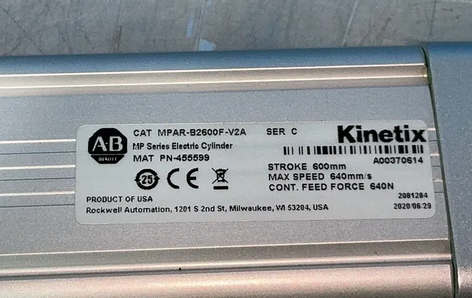 Allen-Bradley #MPAR-B2600F-V2A, MP Series Electric Cylinder (2 available) - Image 3