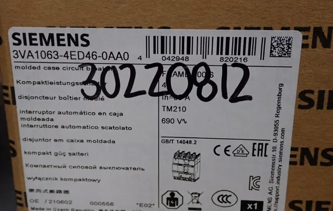 Siemens #3VA1063-4ED46-0AA0, Circuit Breaker - Image 9